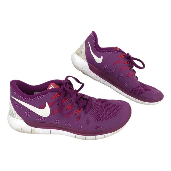 Nike Purple-Red Free 5.0 Athletic Shoes | Lace-Up Closure - Picture 1 of 7
